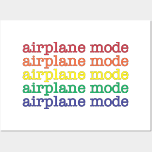 Airplane Mode Rainbow Typography Posters and Art